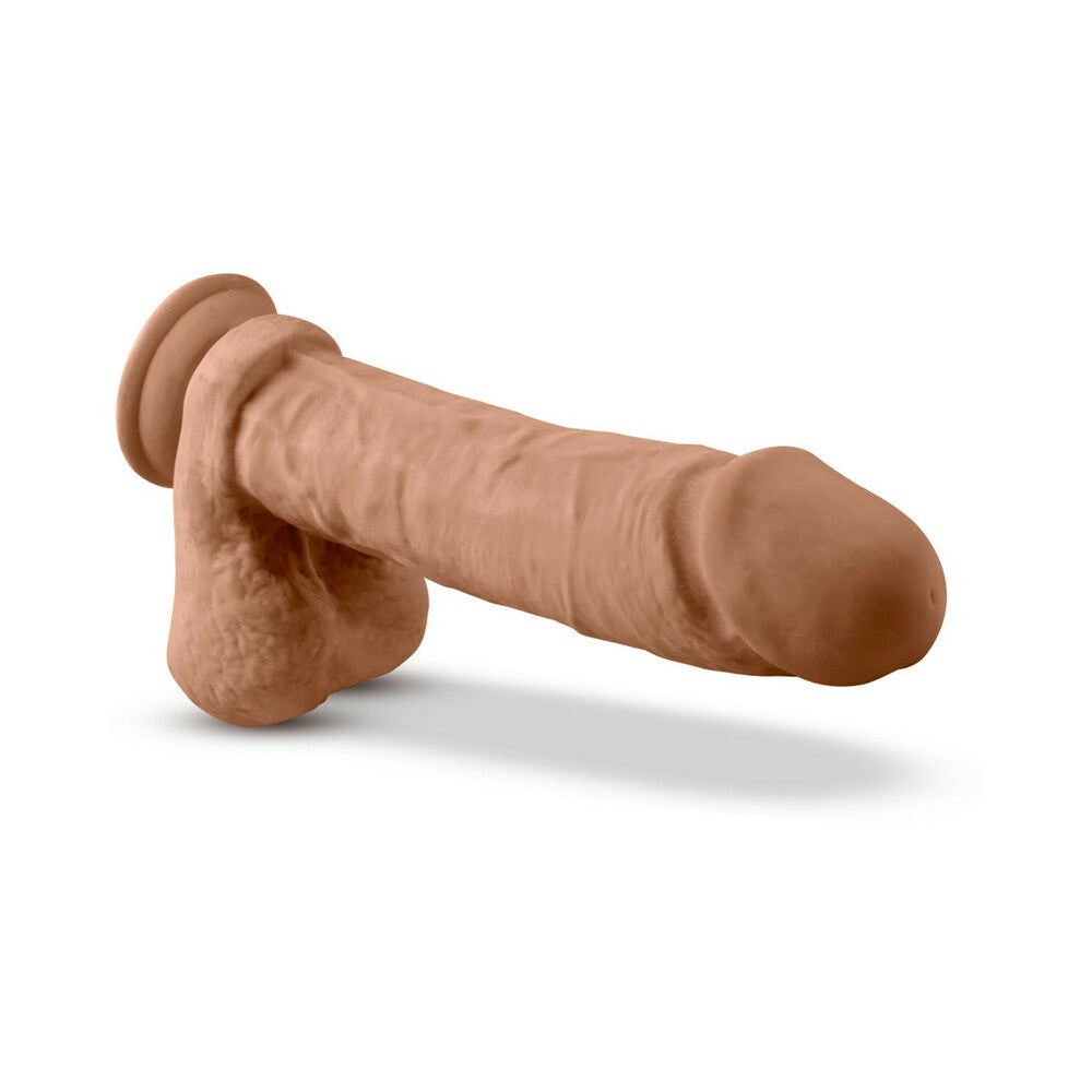 Au Naturel 9.5 in. Posable Dual Density Dildo with Balls Tan - Fantasies Boutique