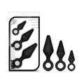 Blush Luxe Night Rimmer 3-Piece Silicone Anal Plug Kit Black - Fantasies Boutique