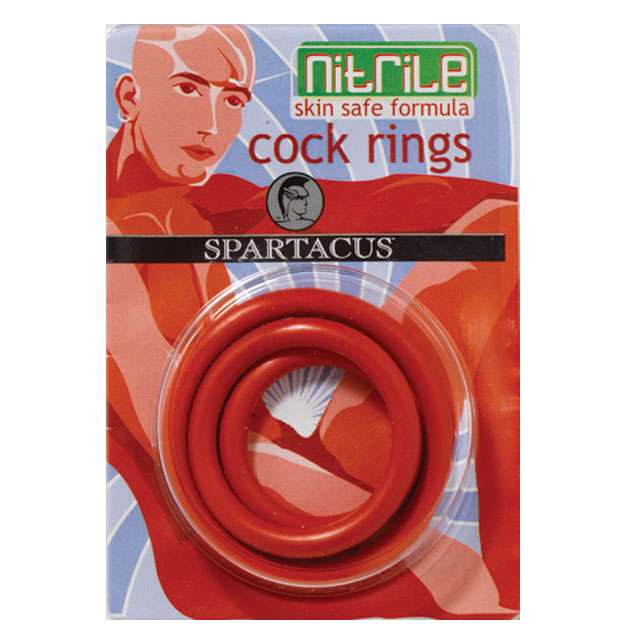 Nitrile Cock Ring Set (Red/3) - Fantasies Boutique