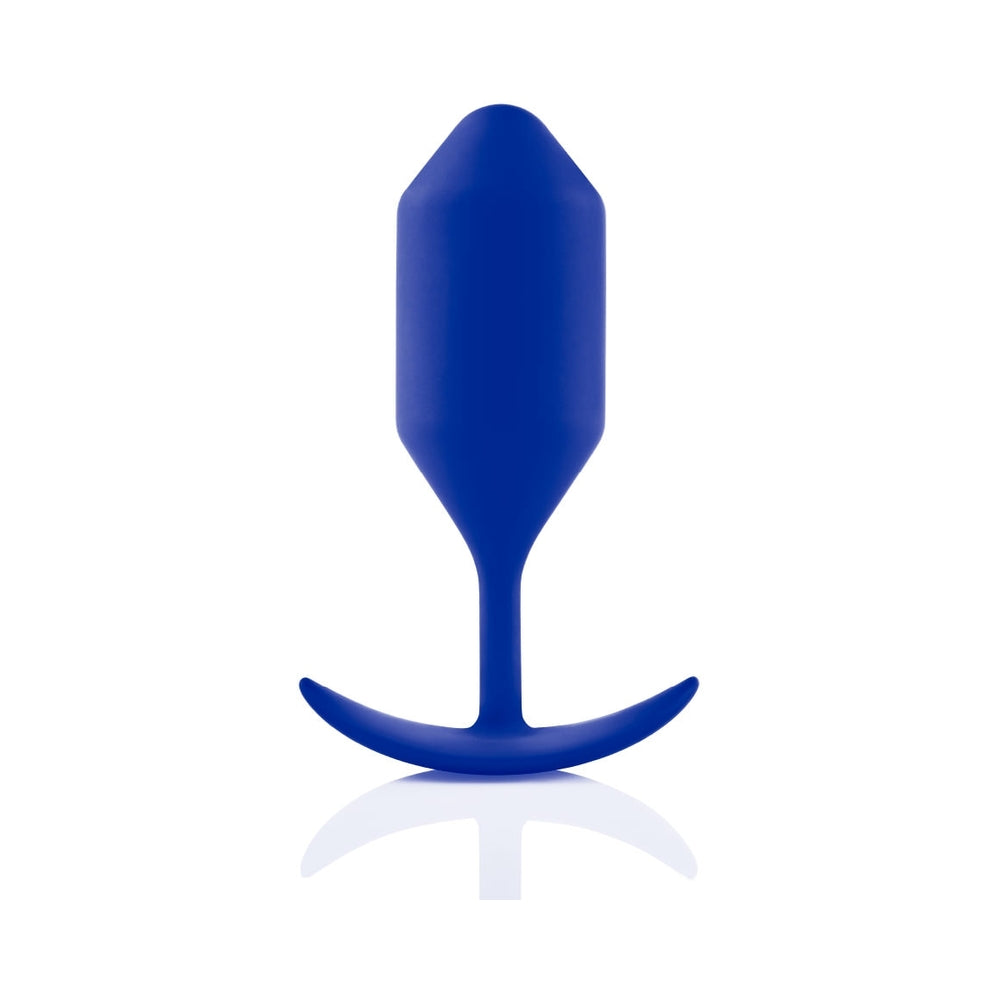 b-Vibe Snug Plug 4 Weighted Silicone Anal Plug Navy - Fantasies Boutique