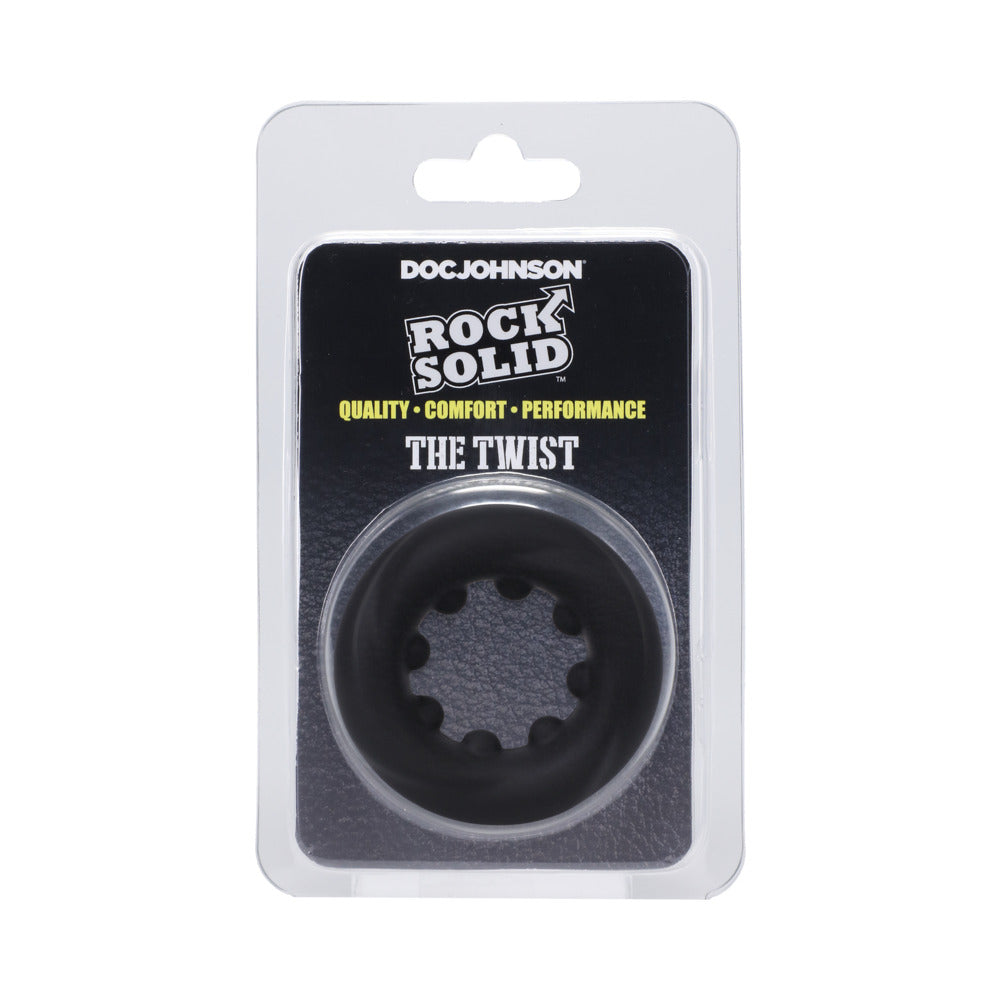 Rock Solid The Twist Silicone C-Ring Black - Fantasies Boutique