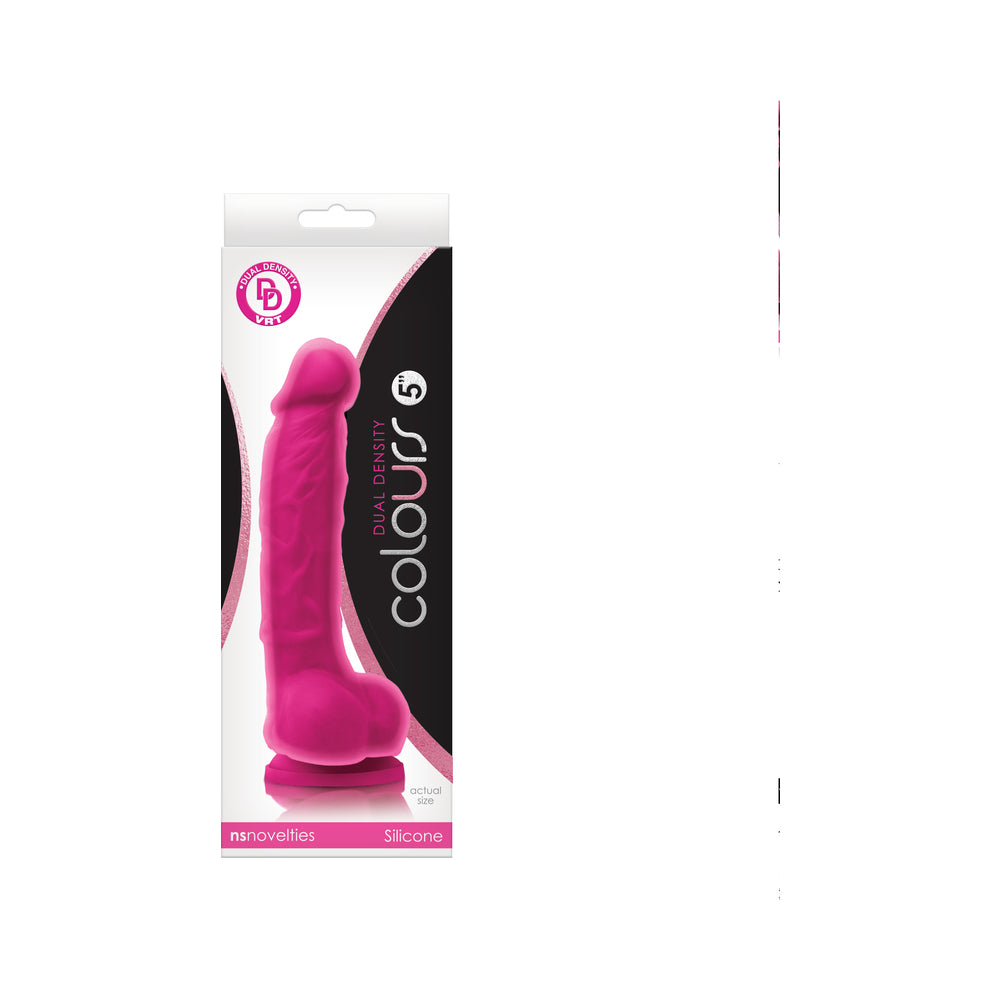 Colours Dual Density 5 in. Dildo Pink - Fantasies Boutique