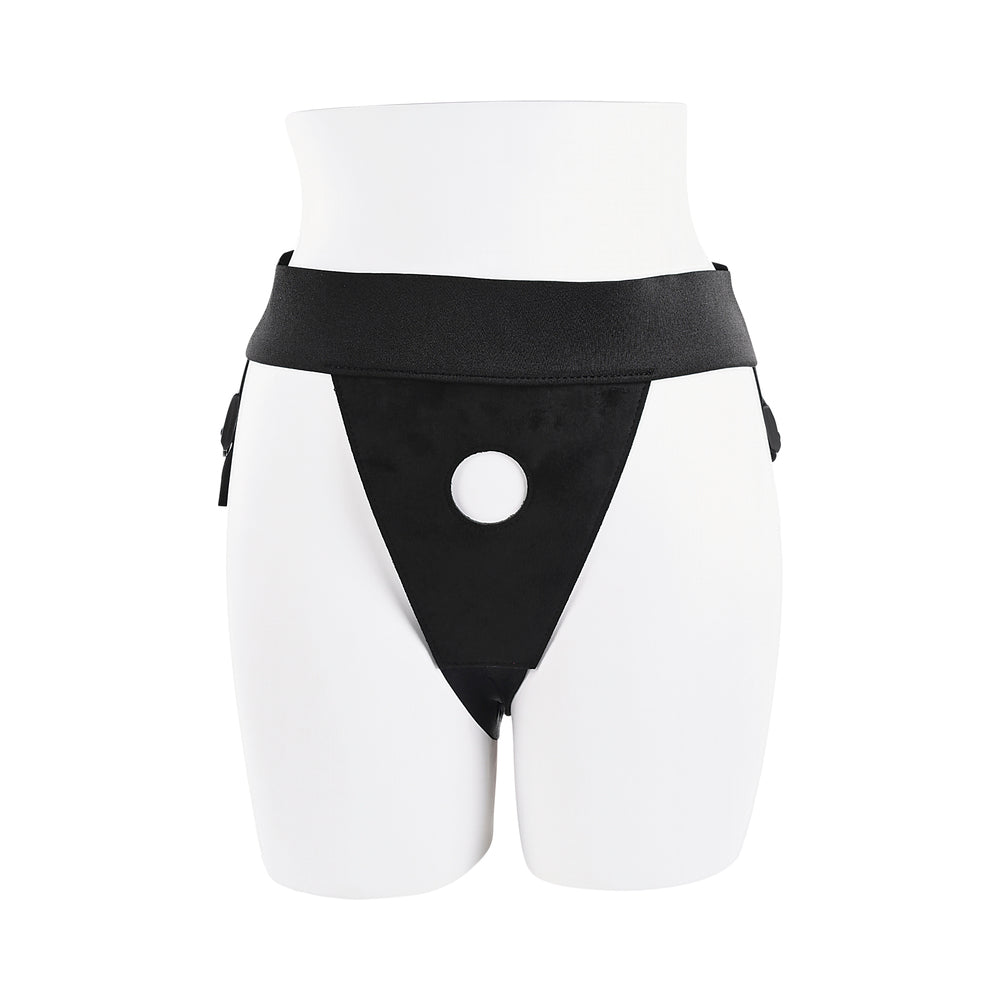 Gender X Sweet Embrace Vibrating 7 in. Dildo and Jock-Style Strap-On Harness Set Yellow/Black - Fantasies Boutique