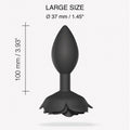 Love to Love Open Roses Silicone Anal Plug Black Onyx L - Fantasies Boutique