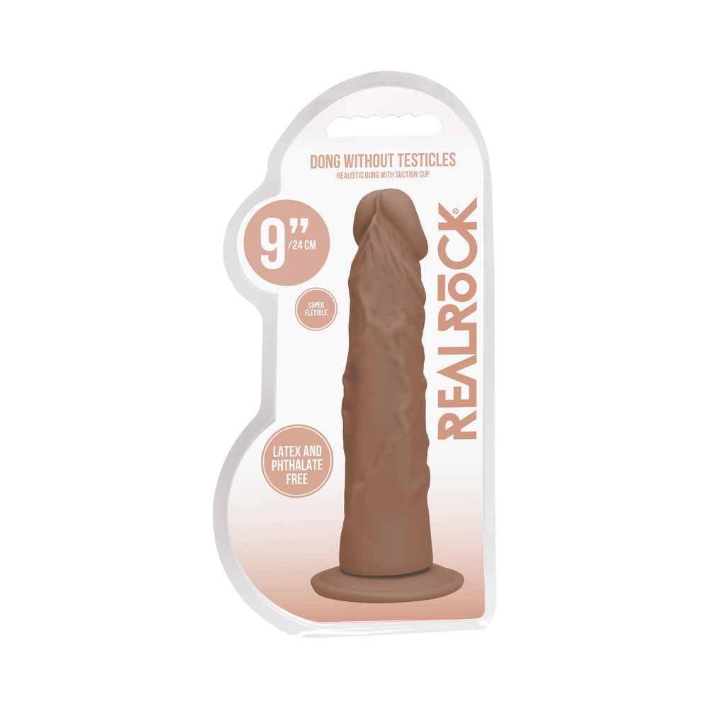 RealRock Realistic 9 in. Dildo With Suction Cup Tan - Fantasies Boutique