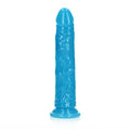 RealRock Glow in the Dark Slim 9 in. Dildo Neon Blue