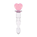 Crystal Heart of Glass 6 in. Glass Dildo Pink/Clear - Fantasies Boutique