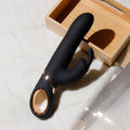Blush Lush Victoria Rechargeable Silicone Rabbit Vibrator Black - Fantasies Boutique