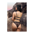 Fantasy Lingerie Vibes Bad Bitch One-Shoulder Bling Bralette & Bikini Panty Black L/XL - Fantasies Boutique
