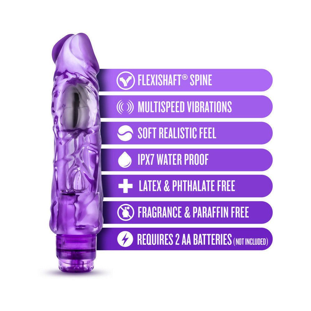 Naturally Yours Wild Ride Realistic 9 in. Vibrating Dildo Purple - Fantasies Boutique