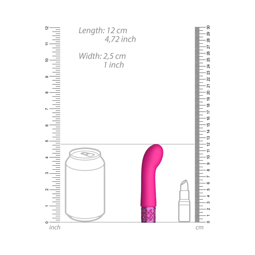 Royal Gems Bijou Rechargeable Curved Silicone Bullet Vibrator Pink - Fantasies Boutique