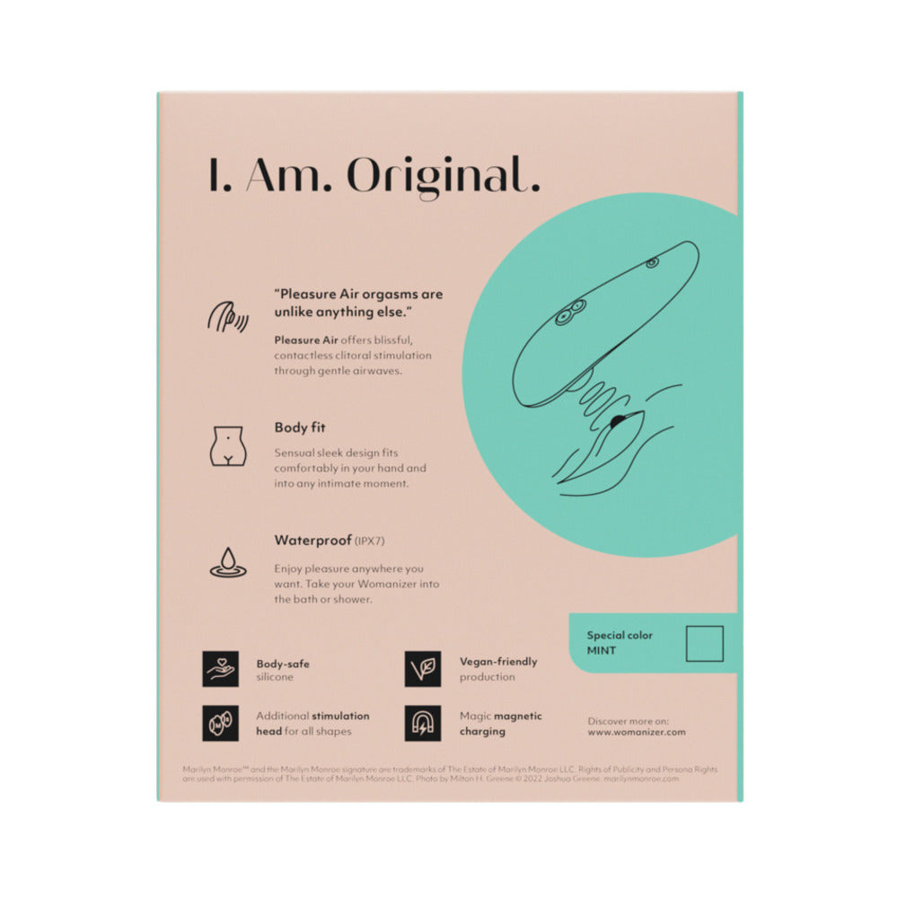 Womanizer x Marilyn Monroe Classic 2 Special Edition Pleasure Air Clitoral Stimulator Mint - Fantasies Boutique