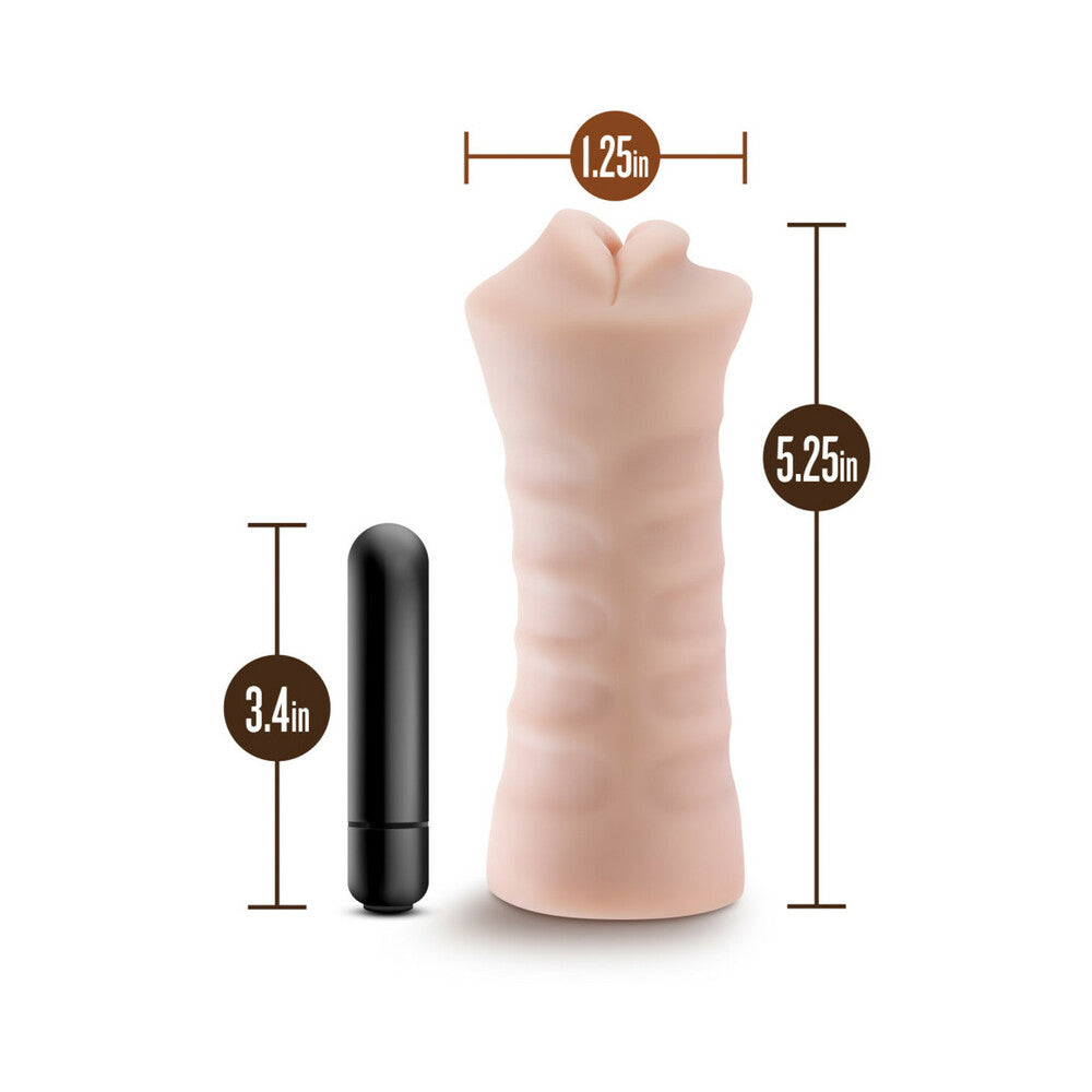 M for Men Skye Oral Stroker with Bullet Vibrator Beige - Fantasies Boutique