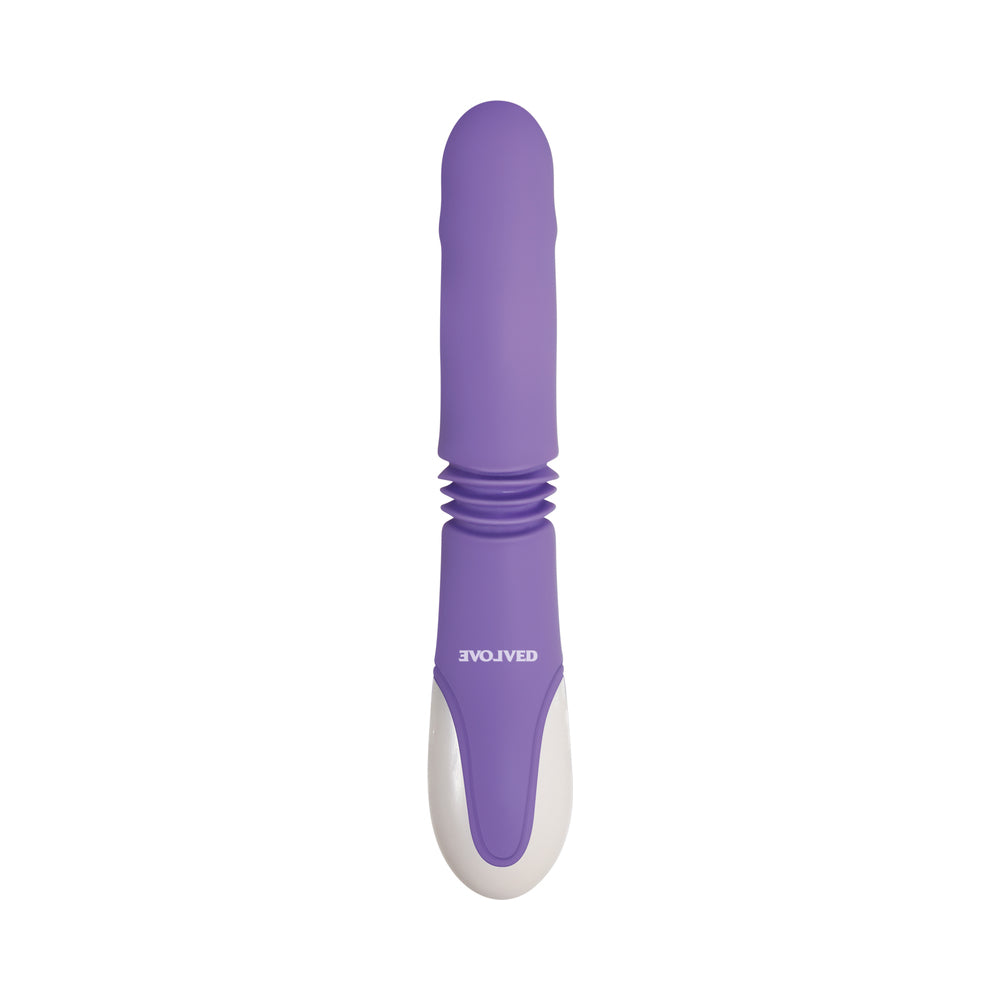 Evolved Thick & Thrust Bunny Rechargeable Thrusting Silicone Rabbit Vibrator Purple - Fantasies Boutique