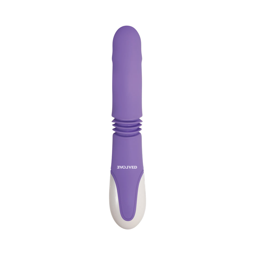 Evolved Thick & Thrust Bunny Rechargeable Thrusting Silicone Rabbit Vibrator Purple - Fantasies Boutique