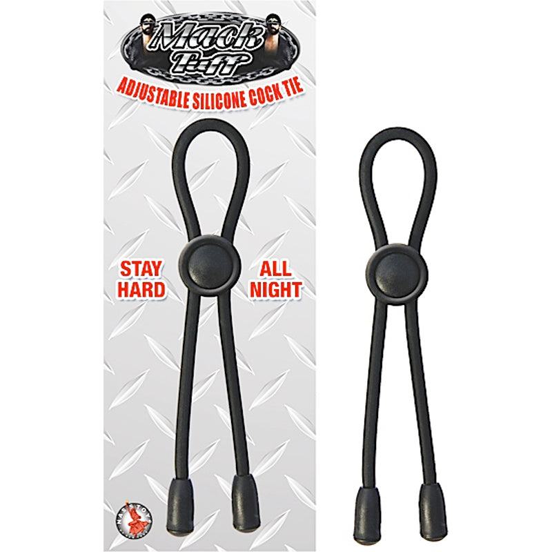 Mack Tuff Adjustable Silicone Cock Tie (Black)  Lasso/Bolo - Fantasies Boutique