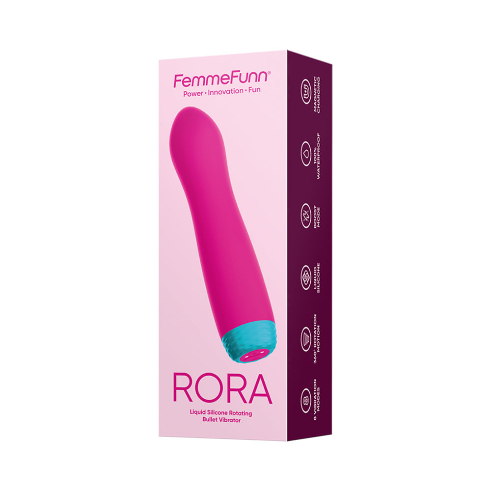 FemmeFunn Rora Rechargeable Silicone Rotating Bullet Vibrator Pink - Fantasies Boutique