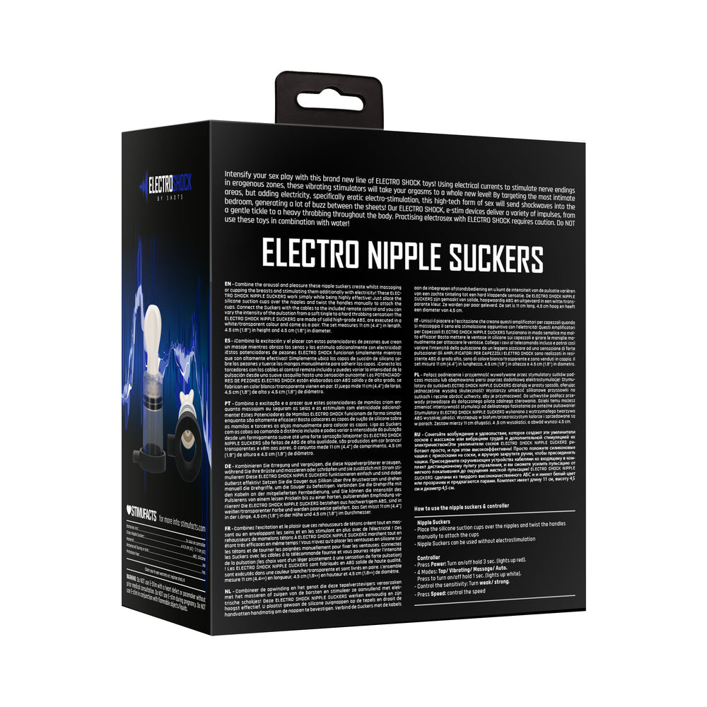 Shots ElectroShock Remote-Controlled E-Stimulation Nipple Suckers White - Fantasies Boutique