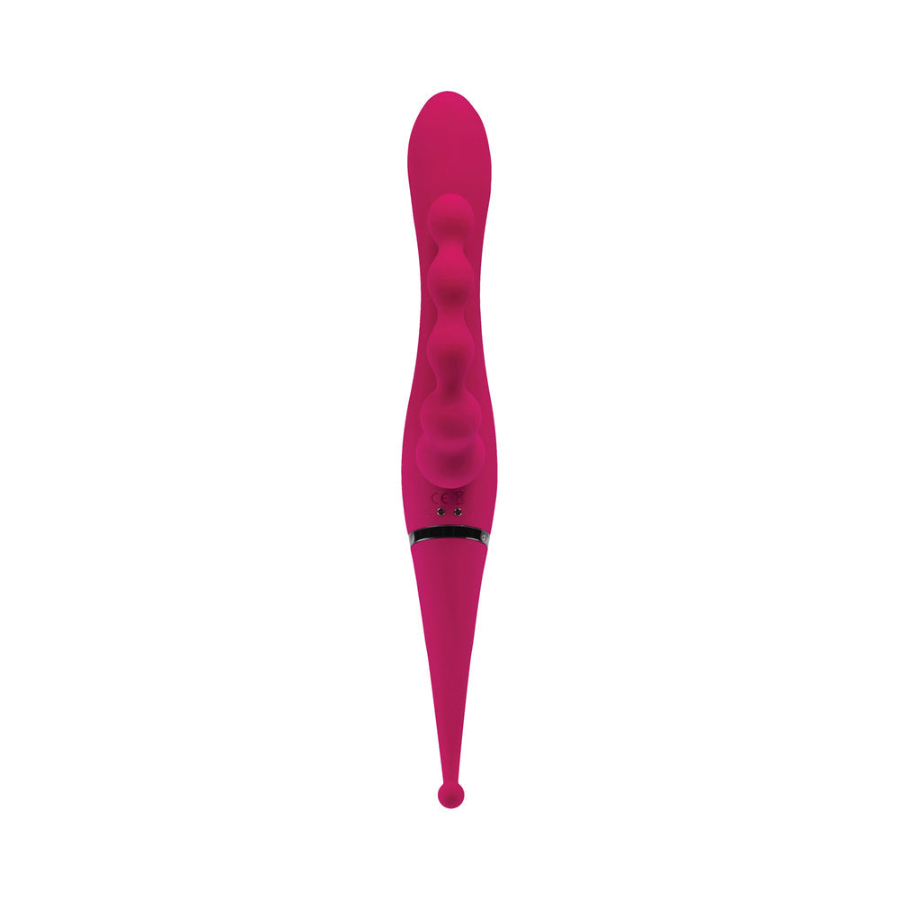 Gender X Four By Four Rechargeable Dual-Ended Multi-Stimulating Silicone Vibrator Burgundy - Fantasies Boutique