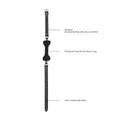Ouch! Black & White Silicone Bone Gag With Adjustable Bonded Leather Straps Black