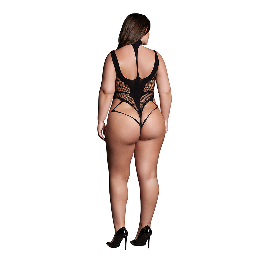 Le Desir Shade Cyllene XLVIII Bodysuit with Turtleneck Black Queen Size - Fantasies Boutique