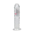 RealRock Wireless Rechargeable Remote Control LED Vibrating 8 in. Dildo Clear