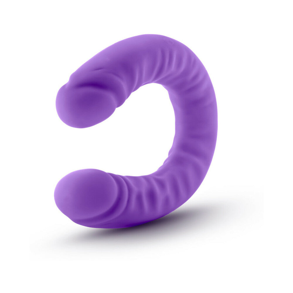 Blush Ruse Realistic 18 in. Silicone Slim Double Dong Dual Ended Dildo Purple - Fantasies Boutique