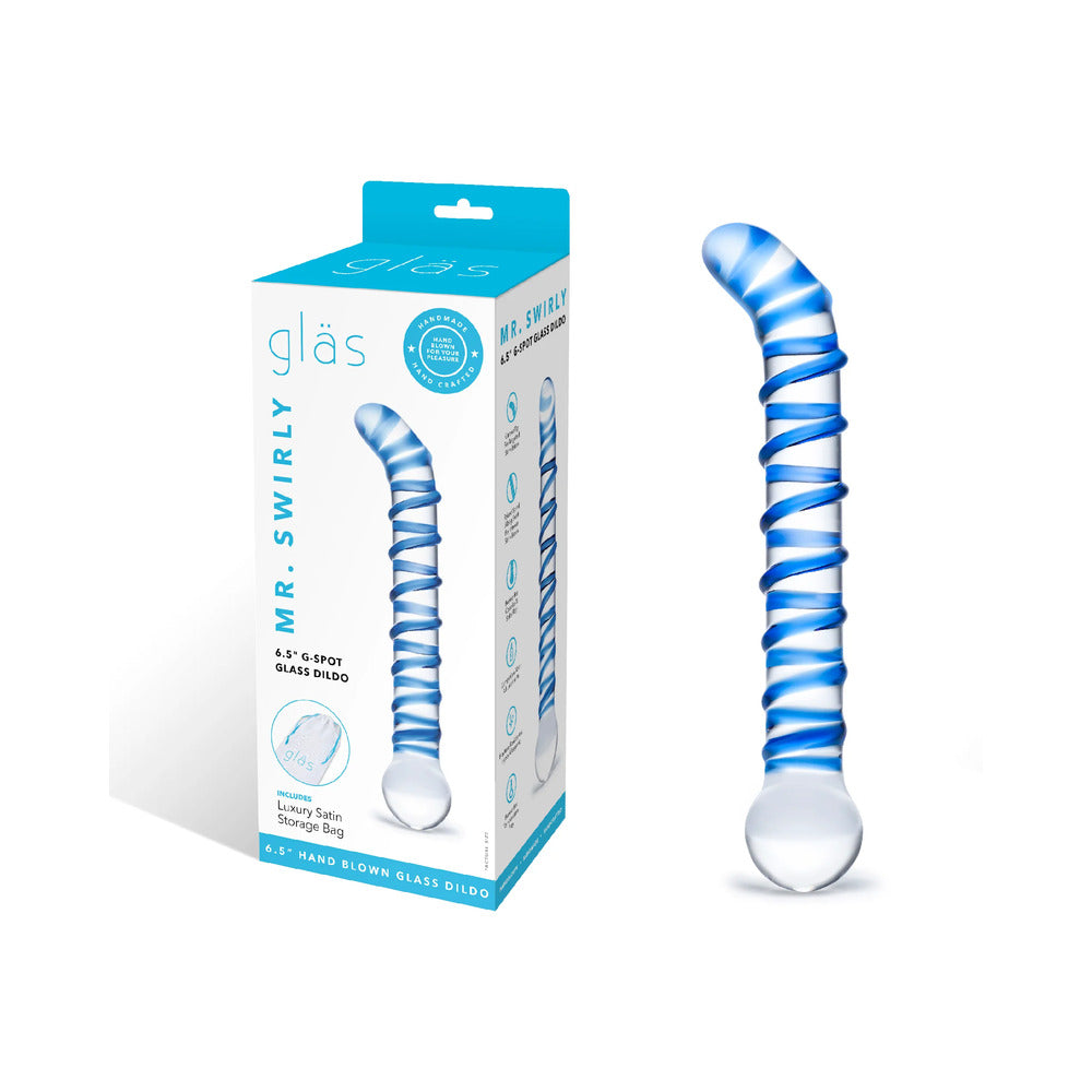 Glas Mr. Swirly 6.5 in. G-Spot Glass Dildo - Fantasies Boutique