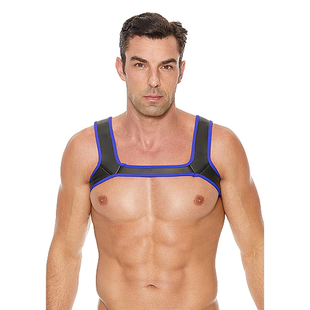Ouch! Puppy Play Neoprene Harness Blue S/M - Fantasies Boutique