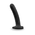 Temptasia Twist 5.5 in. Curved Dildo with Heart-Shaped Suction Cup Medium Black