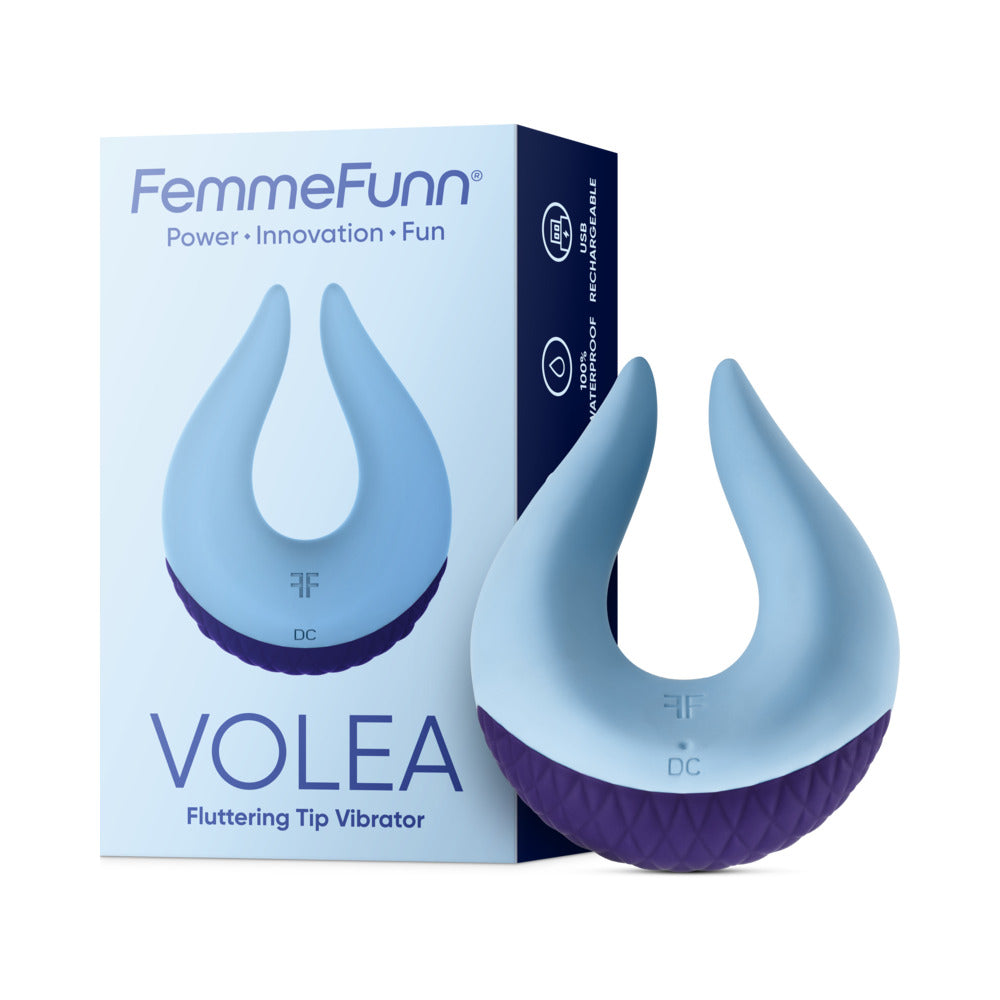 FemmeFunn Volea Rechargeable Silicone Fluttering Tip Vibrator Light Blue - Fantasies Boutique