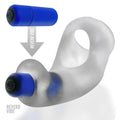 Hunkyjunk Buzzfuck Cock & Ball Sling with Taint Vibrator Clear Ice - Fantasies Boutique