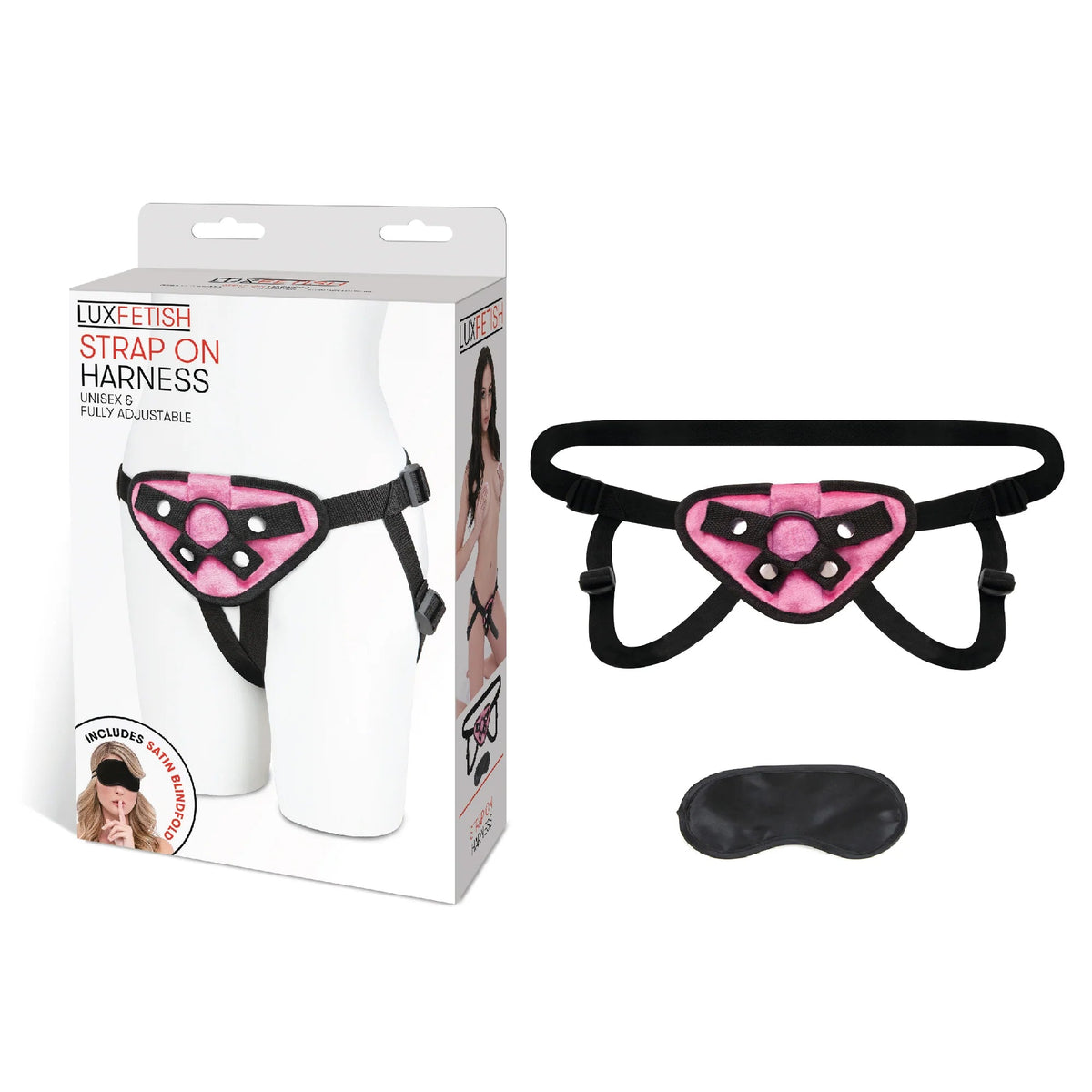 Lux Fetish Neoprene Strap-On Harness Pink - Fantasies Boutique