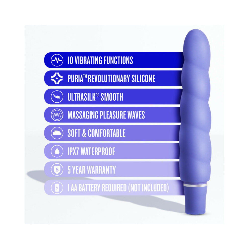 Blush Luxe Anastasia Silicone Slimline Vibrator Periwinkle - Fantasies Boutique