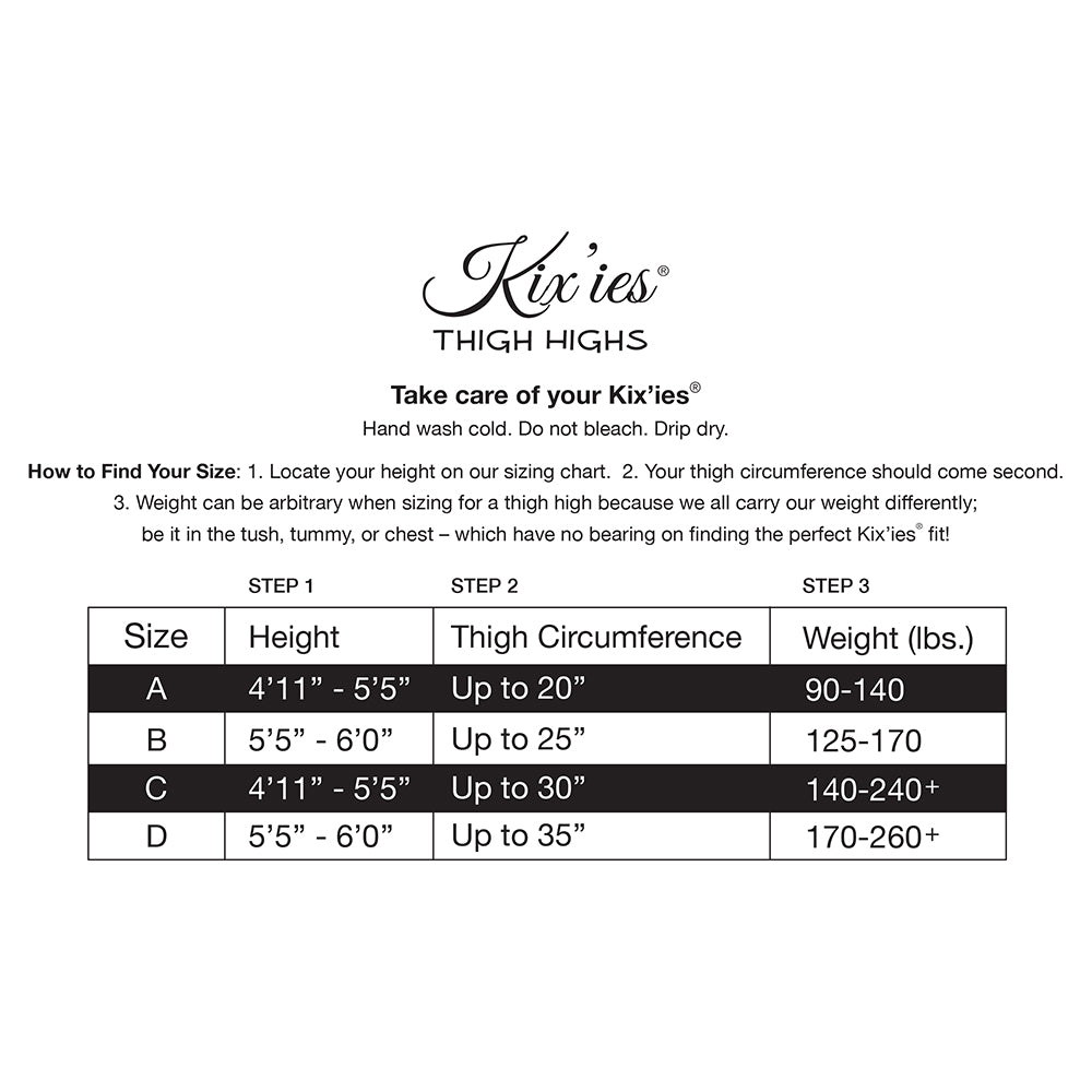 Kixies Angelica Rhinestone Fishnet Thigh-High Black Size C - Fantasies Boutique