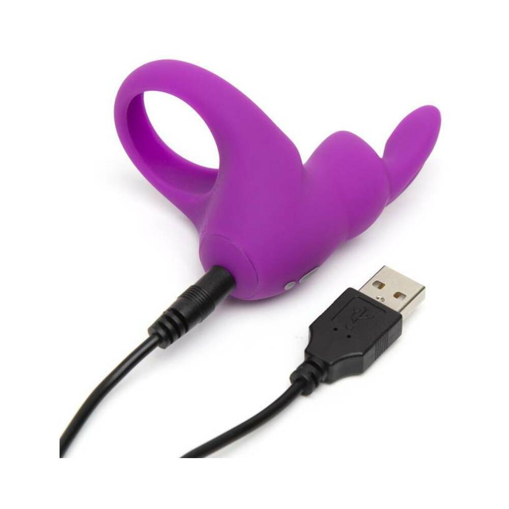 Happy Rabbit Rechargeable Silicone Cockring With Ears Purple
