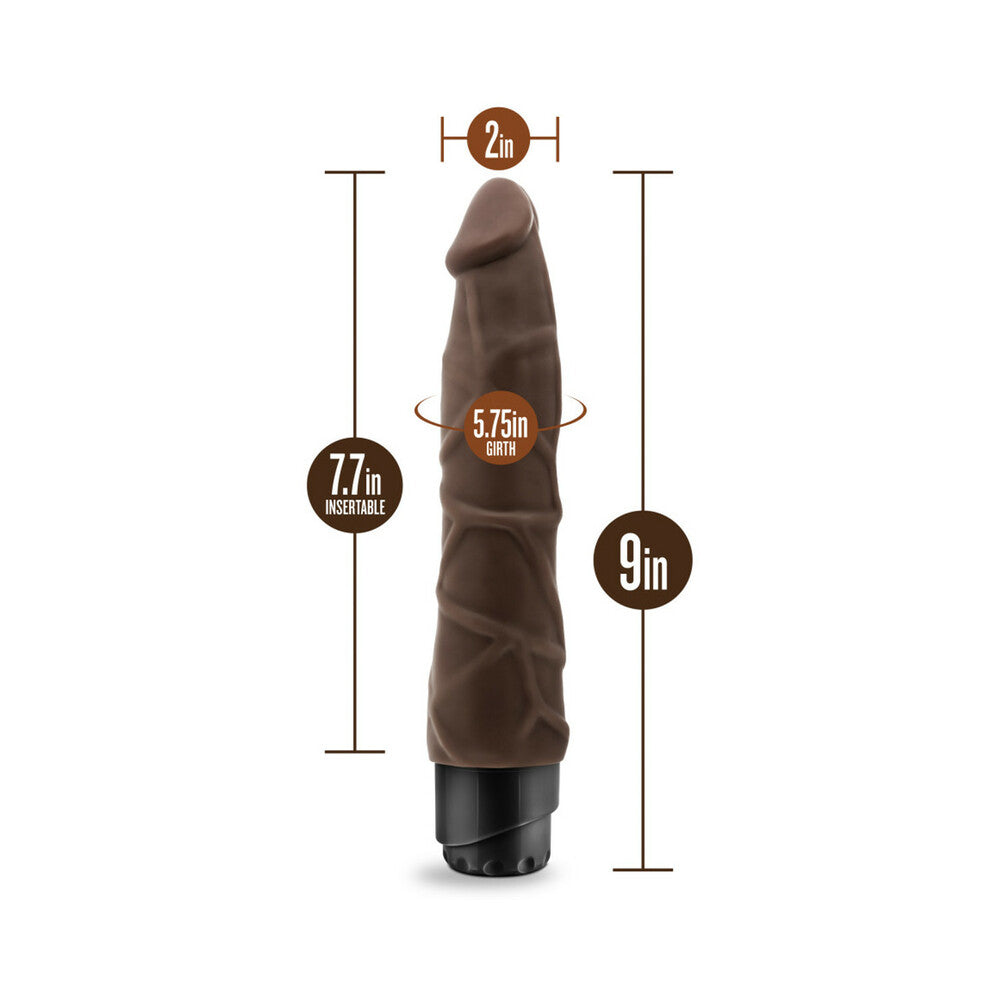 Dr. Skin Vibe 1 Realistic 9 in. Vibrating Dildo Brown - Fantasies Boutique