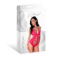 Magic Silk Get It Girl Halter Teddy with Snap Crotch Diva Pink S/M