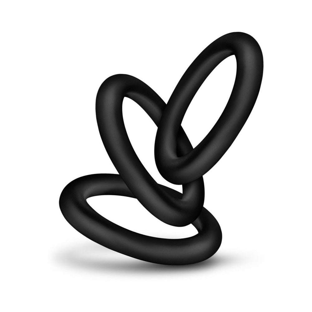 Blush Performance VS2 Pure Premium Silicone Cockrings 3-Pack Small Black - Fantasies Boutique