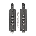 Ouch! Black & White Adjustable Bonded Leather Wrist or Ankle Cuffs Black