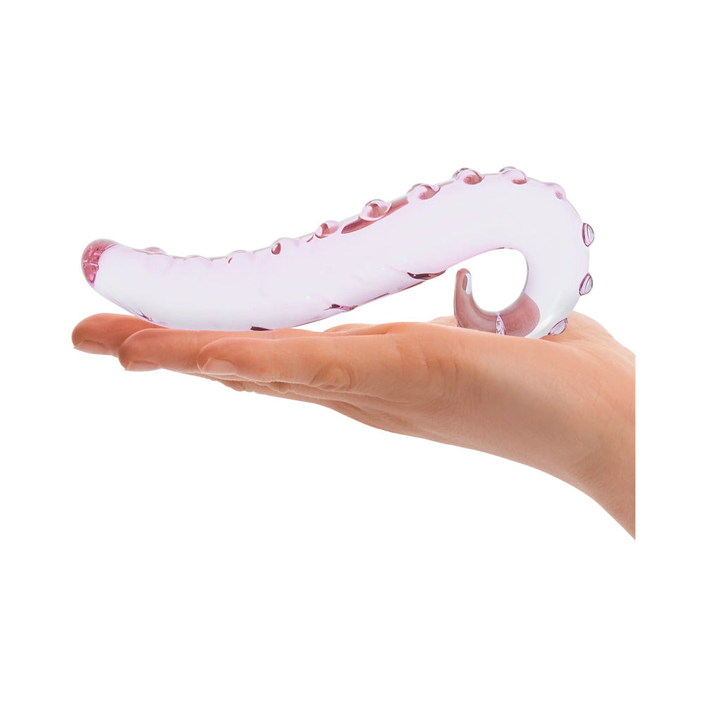 Glas 6 in. Lick-It Glass Dildo Pink - Fantasies Boutique