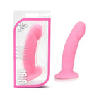 Luxe Cici 6.5 in. Curved Silicone Dildo Pink - Fantasies Boutique