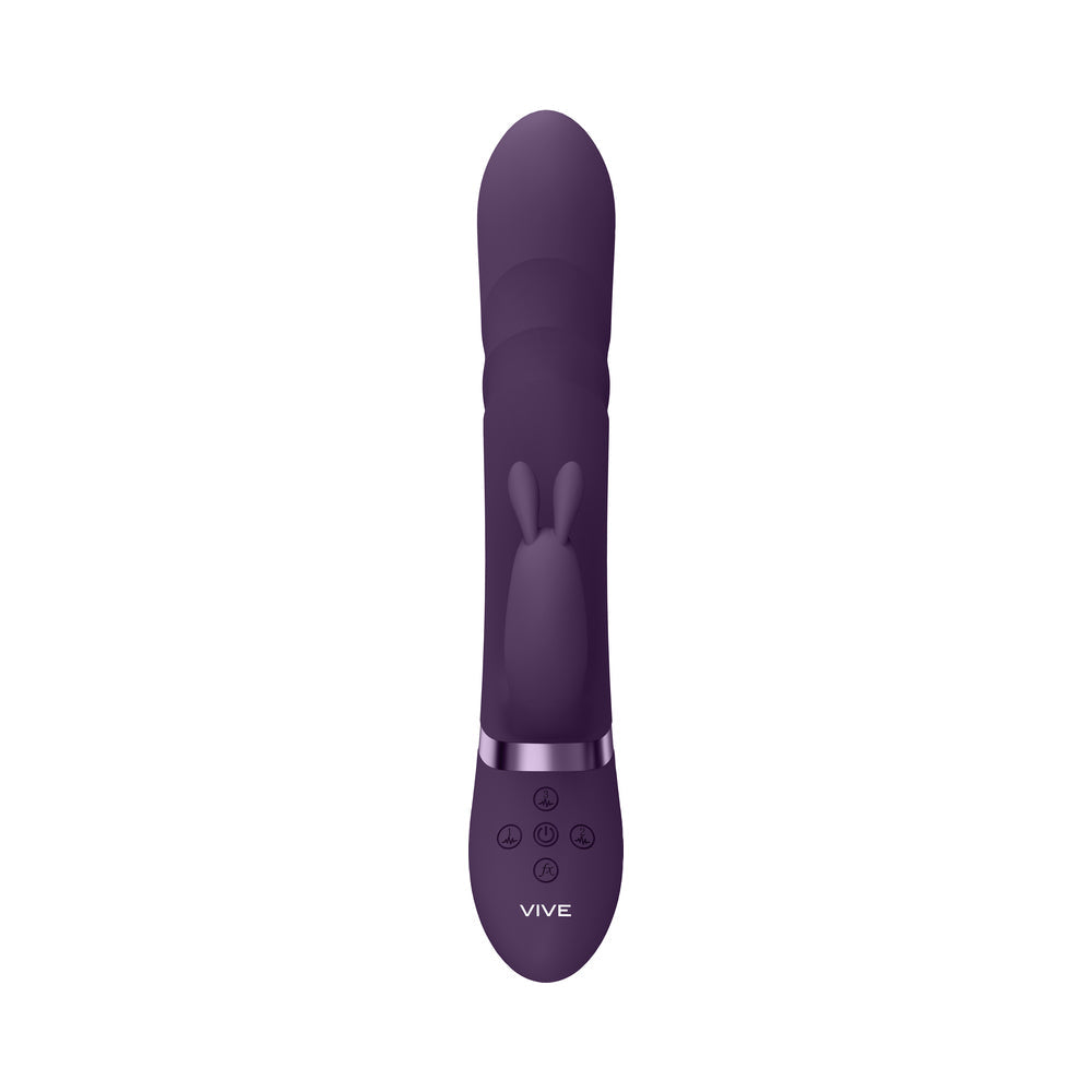 VIVE NARI Rechargeable Silicone G-Spot Rabbit Vibrator with Rotating Beads Purple - Fantasies Boutique