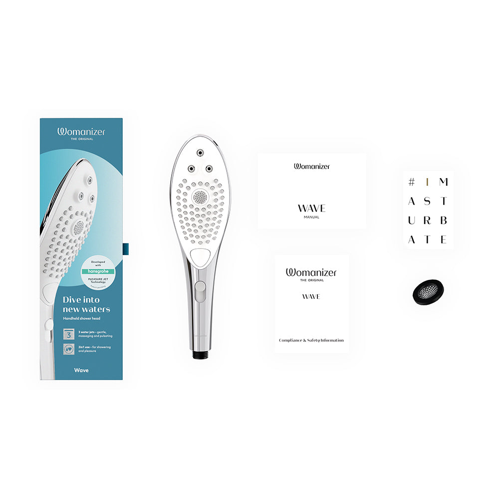 Womanizer Wave Shower Head Masturbator Chrome - Fantasies Boutique