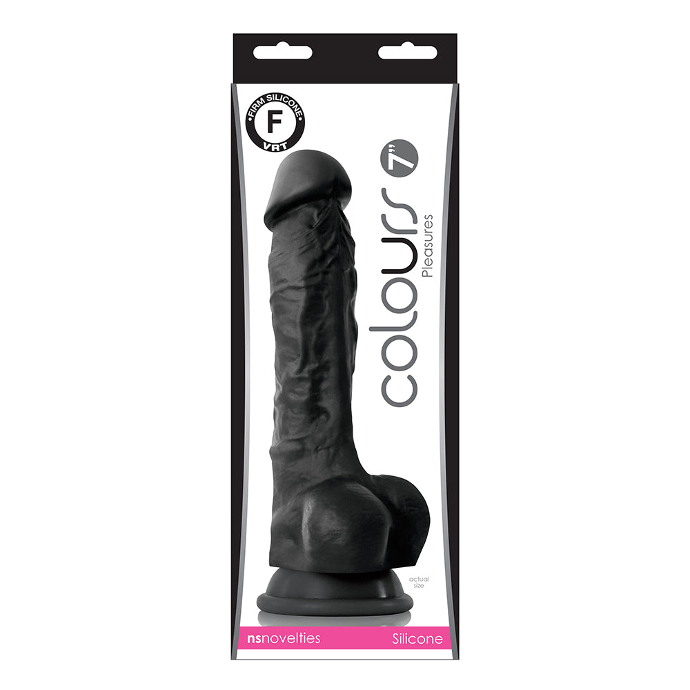 Colours Pleasures 7 in. Dildo Black - Fantasies Boutique