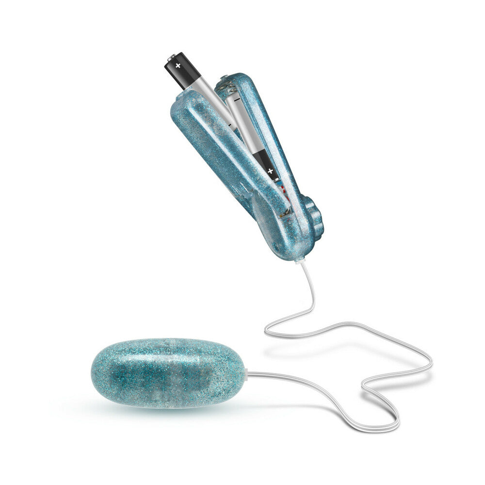 Blush B Yours Glitter Power Bullet Remote-Controlled Egg Vibrator Blue