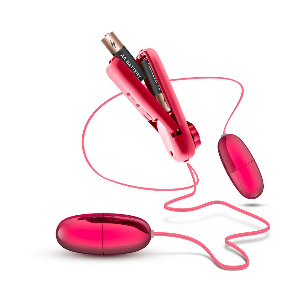 B Yours Double Pop Eggs Remote-Controlled Dual Bullet Vibrator Cerise - Fantasies Boutique