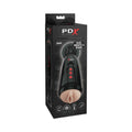 PDX Elite Dirty Talk Rechargeable Vibrating Starter Stroker With Hands-Free Suction Cup Beige/Black - Fantasies Boutique