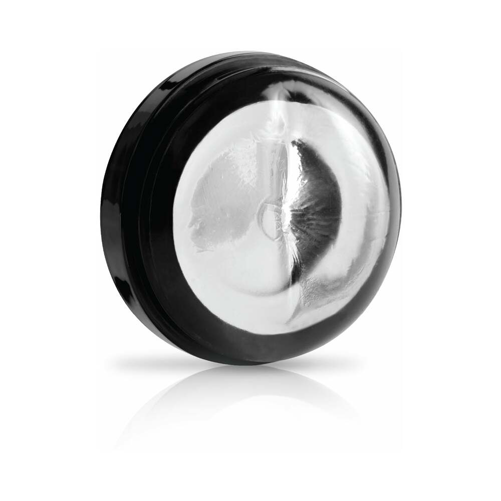 PDX Mega-Bator Ass Rechargeable Rotating Thrusting Stroker With Hands-Free Suction Cup Clear/Black - Fantasies Boutique