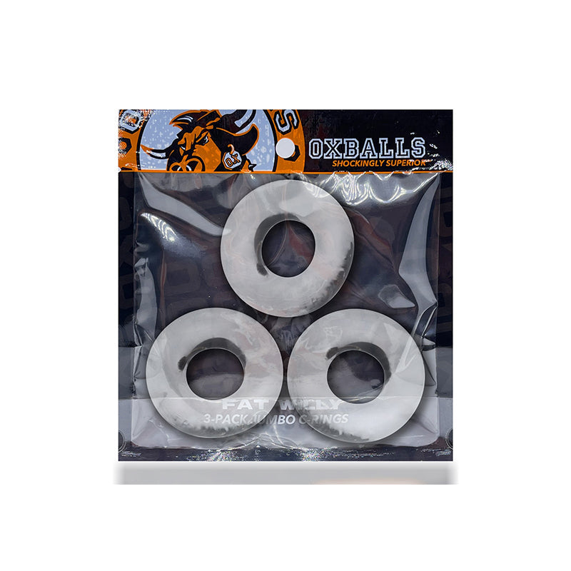 OxBalls Fat Willy 3-Pack Jumbo Cockrings FLEXtpr Clear - Fantasies Boutique